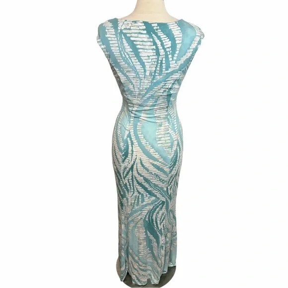 ❌SOLD❌TOMMY BAHAMA Ogee Stones V-Neck Cap Sleeves Maxi Dress, XS - Picture 6 of 13